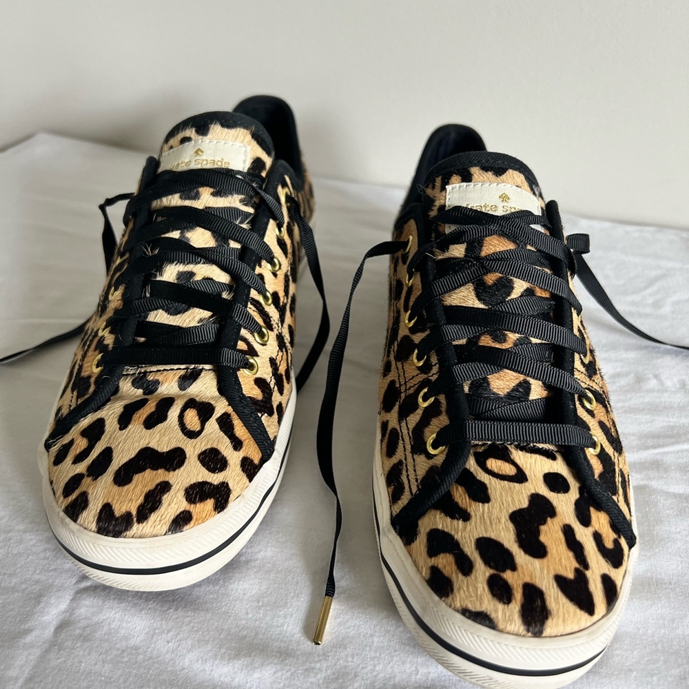 Kate Spade, sneakers, leopard print, like new! Size 8.5.